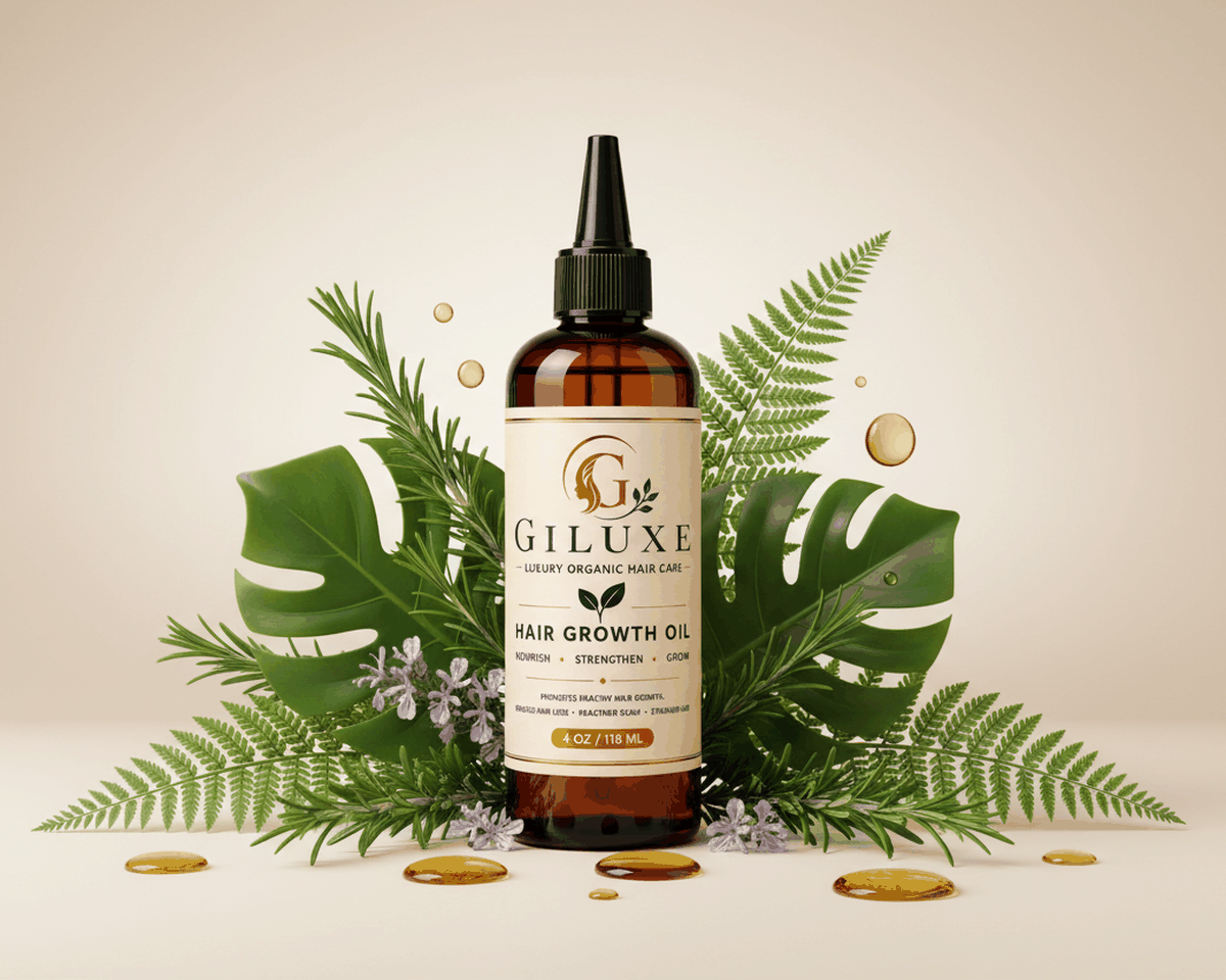 Giluxe Hair Growth Oil 4 oz with botanical ingredients